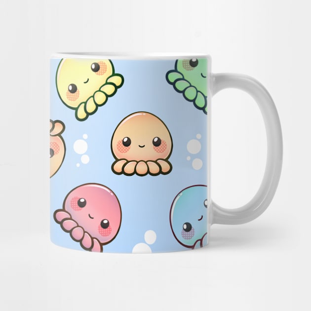 Pastel Octopus friends by Helithus Vy